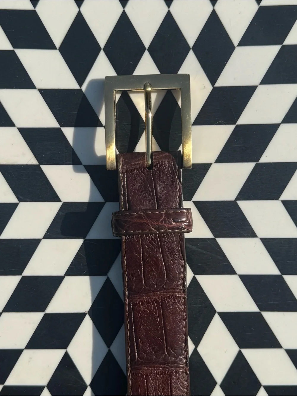 W. Kleinberg Neiman Marcus Matte Alligator Belt Brown 42